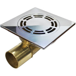 Lazer - Siphon de sol laiton Solusec 120x120 mm - sortie horizontale Ø40