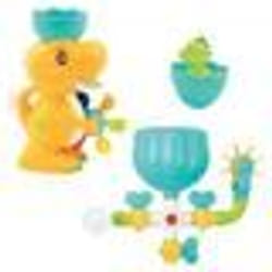 Jouet de bain - LUDI - Coffret Dino de bain - Dinosaure moulin parcours deau et aspergeur