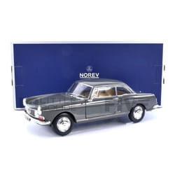 Voiture Miniature de Collection - NOREV 1/18 - PEUGEOT 404 Coupe - Graphite Grey - Blanc