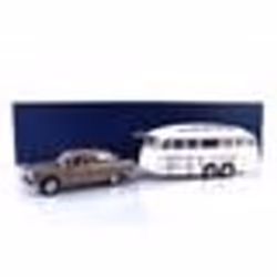 Voiture Miniature de Collection - NOREV - PEUGEOT 404 - 1965 - Caravane Henon - Métallique Marron