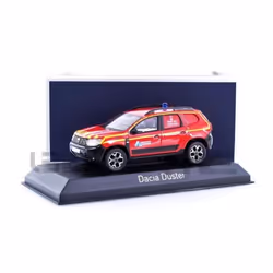 Voiture Miniature de Collection - NOREV 1/43 - DACIA Duster Pompiers VLCdG 62 - Red / Yellow