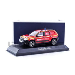 Voiture Miniature de Collection - NOREV 1/43 - DACIA Duster Pompiers VLCdG 62 - Red / Yellow