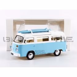 Voiture Miniature de Collection - NOREV - VOLKSWAGEN T2B Camper Van - 1973 - Bleu - 1/43