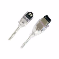 Câble Firewire IEEE 1394 - APM - 1 m - Noir ou Transparent - Mâle/Mâle - 6c/4c