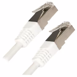 Câble RJ45 Cat.6 Blindé Droit Blanc - 10m Permet de relier une carte réseau RJ45, 10Mb/s ou 10/100/1000 Mb/s, a un hub RJ45.  ...