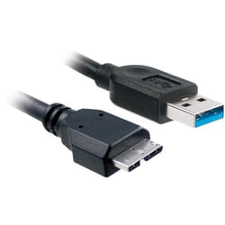 Cordon USB 3.0 - APM - 1m - USB-A Mâle/Micro B Mâle - Noir - Transfert 4.8Gb/s