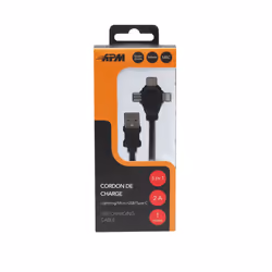 APM 570316 câble USB 1 m USB 2.0 USB A USB C/Micro-USB B/Lightning Noir