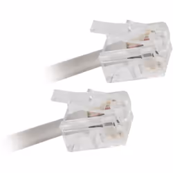 Cordon ADSL RJ11 Male vers Male Blanc 2m Câble résistant et haute vitesse - Cordon doux et flexible - Compatibilité universel ...