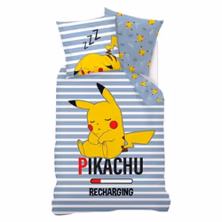 Parure de lit - Pokemon - Housse de couette réversible - 140x200 cm - 1 taie doreiller - 100% coton