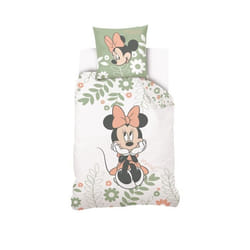 DISNEY - Housse de couette Minnie 140x200 cm + 1 Taie doreiller 63x63 cm - 100% Coton - Vert