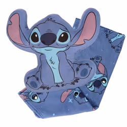DISNEY - Coussin et plaid 2-en-1 Stitch Disney - Plaid Doux et Moelleux Rangé dans un Coussin - 100% Polyester - 200 GSM - Bl ...