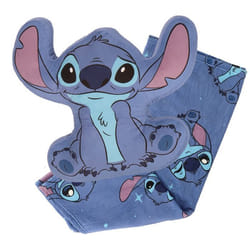 DISNEY - Coussin et plaid 2-en-1 Stitch Disney - Plaid Doux et Moelleux Rangé dans un Coussin - 100% Polyester - 200 GSM - Bleu