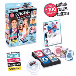 Jeu de quiz et mèmes - CANAL TOYS - Mini Vidéo Challenge - Anneau LED Selfie - Multicolore - 10 ans+
