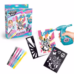 Canal Toys - Airbrush Art - Kit de Création de Posters avec spray électronique pochoirs et feutres - AIR 015