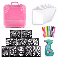 Canal Toys Airbrush Art Activity Case, Kit de dessin pour enfants, Batteries requises, Multicolore