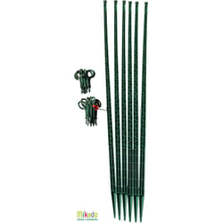 Mikado - Tuteur Tomate - pack 180 vert jardin : 6 tuteurs 180 cm et 24 attaches