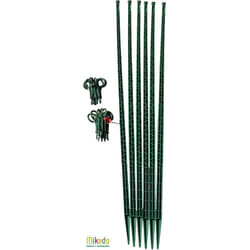 Mikado - Tuteur Tomate pack 150 vert jardin : 6 tuteurs 150 cm et 24 attaches