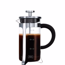Melitta French Press Premium, Presse française, Noir, Acier inoxydable, Transparent, 3 tasses, Verre, Acier inoxydable