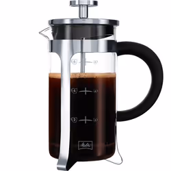 Melitta French Press Premium, Presse française, Noir, Acier inoxydable, Transparent, 8 tasses, Verre, Acier inoxydable