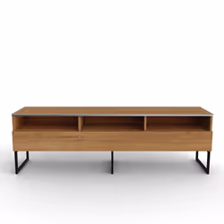 DEVONS - Meuble TV bois clair avec demi-porte bois clair