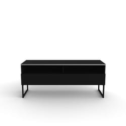 EUSTON - Meuble TV noir avec demi-porte noire