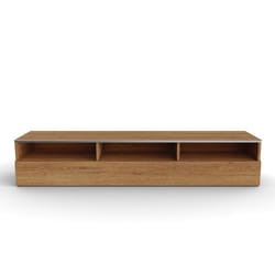 OXFORD - Meuble TV bois clair avec demi-porte bois clair