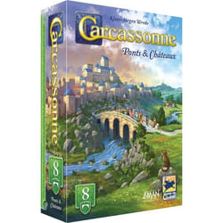 Extension Carcassonne Ponts & Châteaux - Asmodee - 16 tuiles Terrain - 12 Ponts - 6 jetons Château - 6 jetons Grange