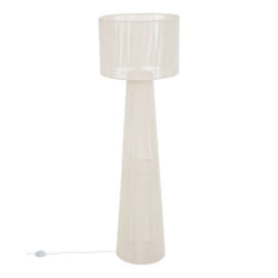 Lampadaire design en coton Blanc 45x45x145 cm