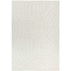 Atmosphera - Tapis fausse fourrure Arka ivoire 90x60cm créateur d'intérieur