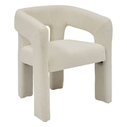 Atmosphera - Fauteuil à dîner en bouclette AMOS - Blanc