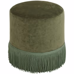 Pouf chen alanya kaki - Atmosphera createur d'interieur. Couleur : Vert kaki. Matière principale : Polyester. Longueur : 37.5 ...