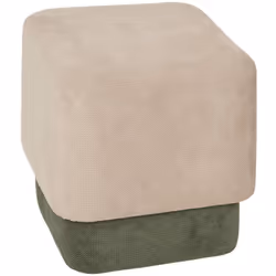 Lot 2 pouf doki gr ve - Atmosphera createur d'interieur. Couleur : Gris/vert. Matière principale : Polyester. Longueur : 41.0 ...