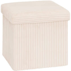 Atmosphera - Pouf pliant Arum ivoire 38x38cm créateur d'intérieur