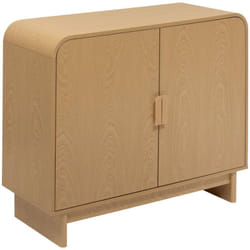 Atmosphera - Buffet 2 portes 2 étagères Lee beige 100x40cm créateur d'intérieur