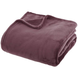 Atmosphera - Plaid flanelle Ollis violet clair 230x180cm créateur d'intérieur