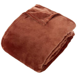 Atmosphera - Plaid flanelle Ollis terracotta 260x240cm créateur d'intérieur