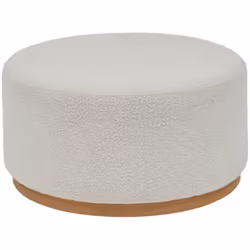 Pouf xl boucl nesky blc - Atmosphera createur d'interieur. Couleur : Blanc. Matière principale : Panneau de contreplaqué. Lon ...