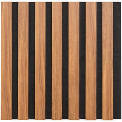 Lot de 3 panneaux décoratifs Colva effet noyer fond noir 30x30cm Atmosphera créateur d'intérieur