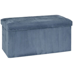Atmosphera - Pouf pliant Arum bleu encre 76x38cm créateur d'intérieur