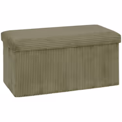 Pouf pli dble cotl arum kaki - Atmosphera createur d'interieur. Couleur : Vert kaki. Matière principale : Mdf - panneau de fi ...