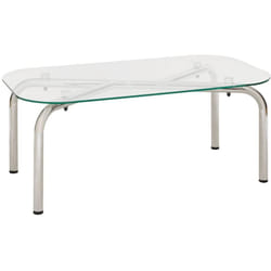 Table basse Hecate argent 110x60cm - Atmosphera créateur d'intérieur