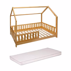 Description générale Ce lit cabane en bois de marque ATMOSPHERA est conçu pour offrir un espace de sommeil confortable et séc ...