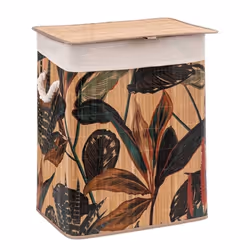 Panier à linge - FIVE - Palawan - 60L - Multicolore - Bambou et Tissu