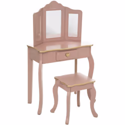 Description générale Cette coiffeuse pour enfant, de couleur rose antique, est conçue pour offrir un espace de jeu et de beau ...