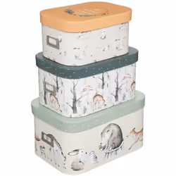 Vous souhaitez un accessoire décoratif et pratique pour la chambre à coucher de votre enfant ? Optez pour le set de trois boî ...
