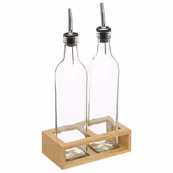 Set Huile & Vinaigre Bambou 32cm Transparent