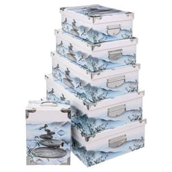 Boîtes de rangement - FIVE - Lot de 6 - Multicolore - Métal - Dimensions variées