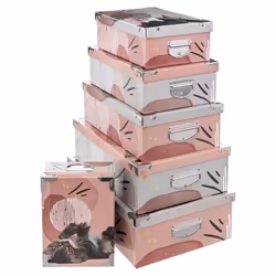 5five - 6 boîtes rose coins métal