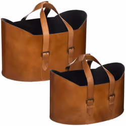 Si vous aimez les accessoires de décoration pratiques, le set de deux paniers "Logan" en cuir est fait pour vous ! Déco et ra ...
