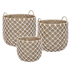PANIER MACRAME PALM RD NAT X3